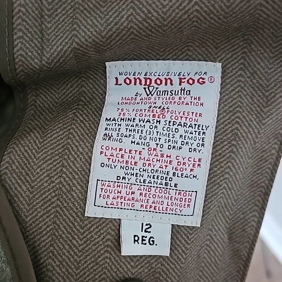 London Fog Trench Coat Size 12 - Picture 4 of 6